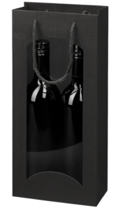 Gavepose med vindue til 2 flasker